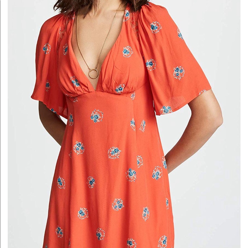 Free people Mockingbird dress in red, size 8